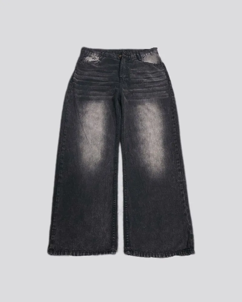 Streetwear Skater Jeans Pria black gray photo 1
