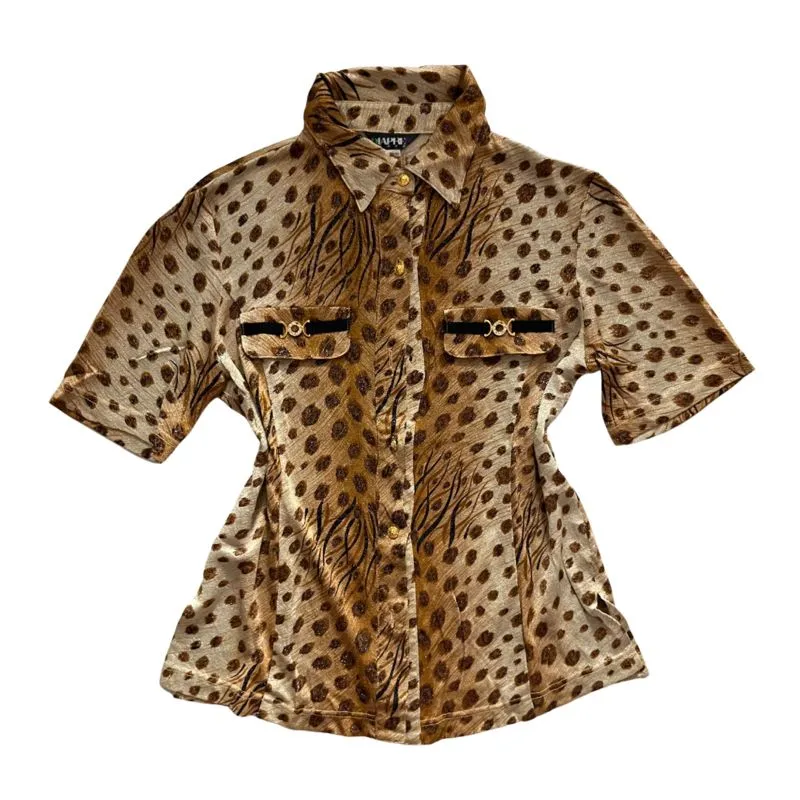 Vintage Grunge Shirt Wanita brown photo 1