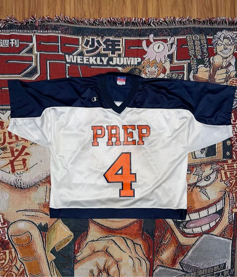 Champion Y2K Sportswear Jersey Pria white blue photo 1