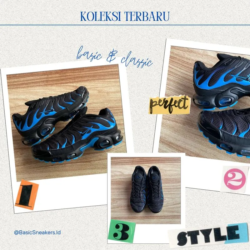 Nike Sportswear Casual Sneakers Pria black blue photo 1