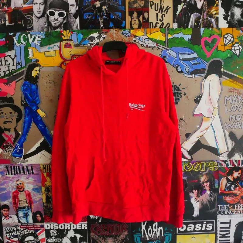 Balenciaga Streetwear Y2K Hoody Pria red photo 1
