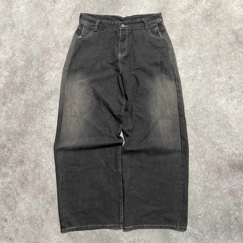 Streetwear Y2K Jeans Pria black photo 1