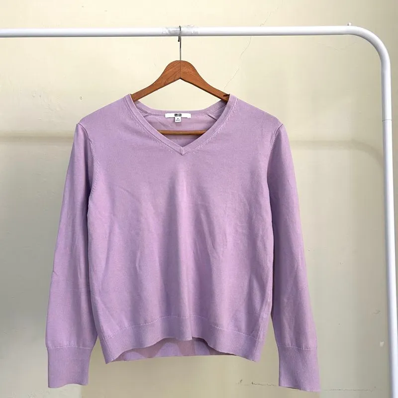 Uniqlo Casual Cardigan Wanita purple photo 1