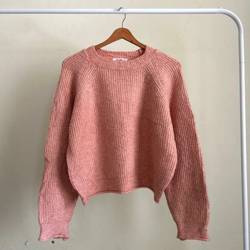 Minimalist Casual Sweater Wanita pink photo 1