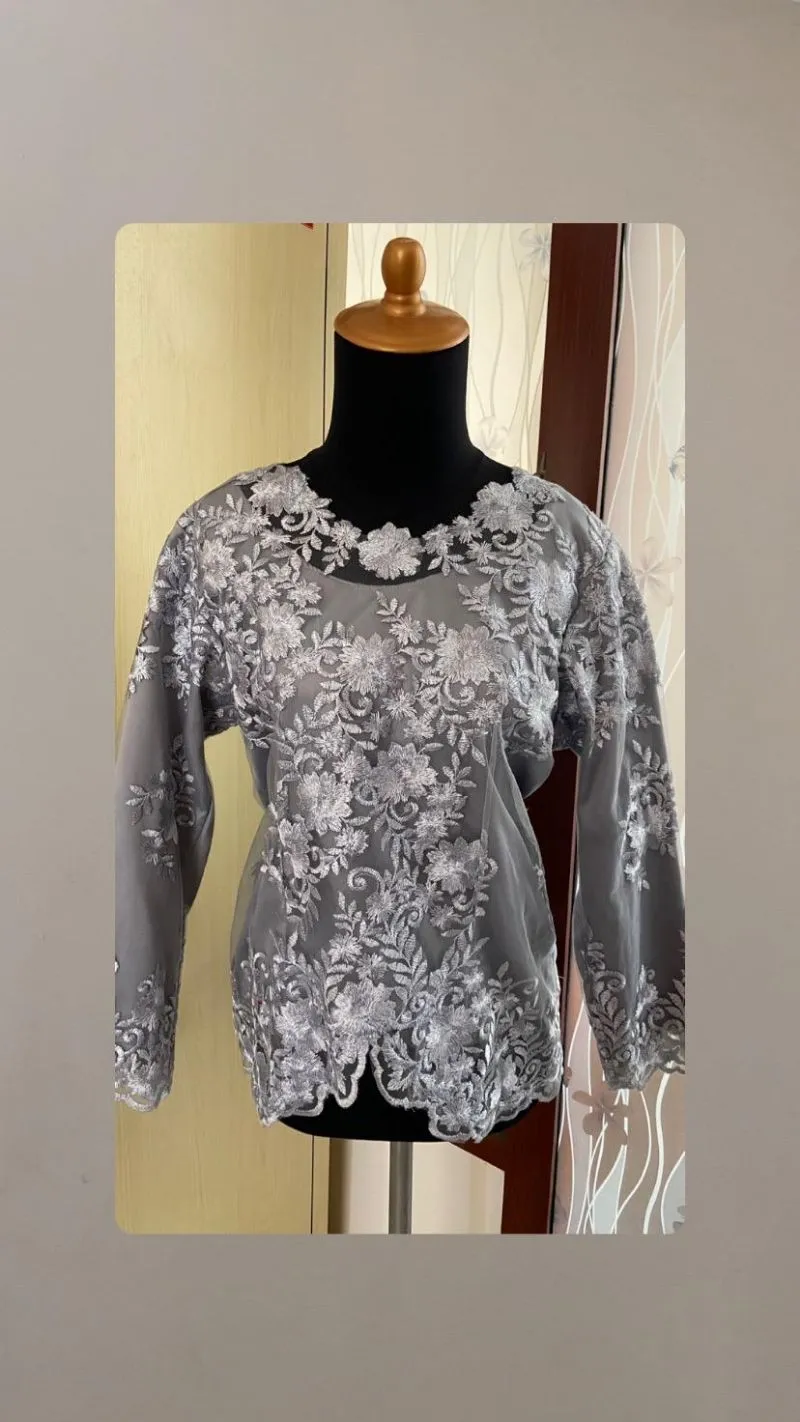 Casual Kebaya Wanita silver gray photo 1