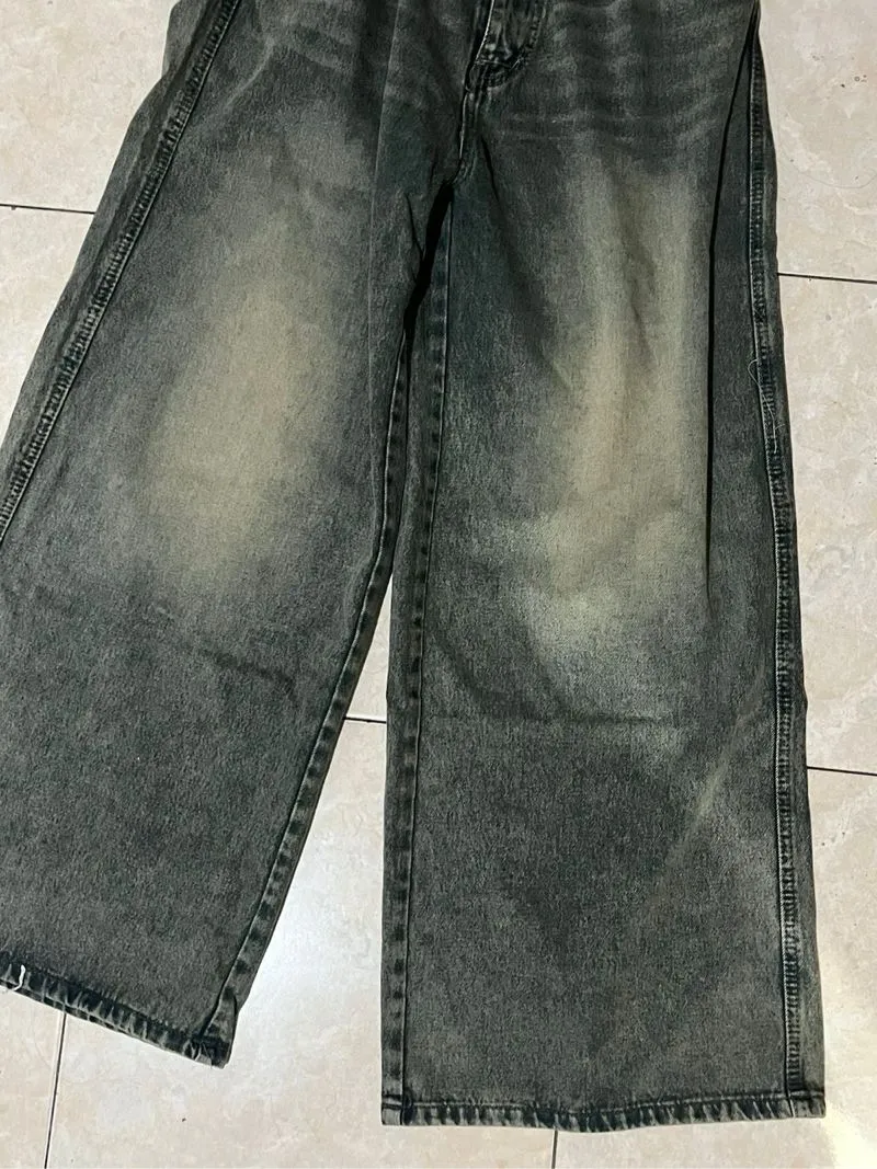 Jiniso Y2K Jeans Pria silver gray photo 1