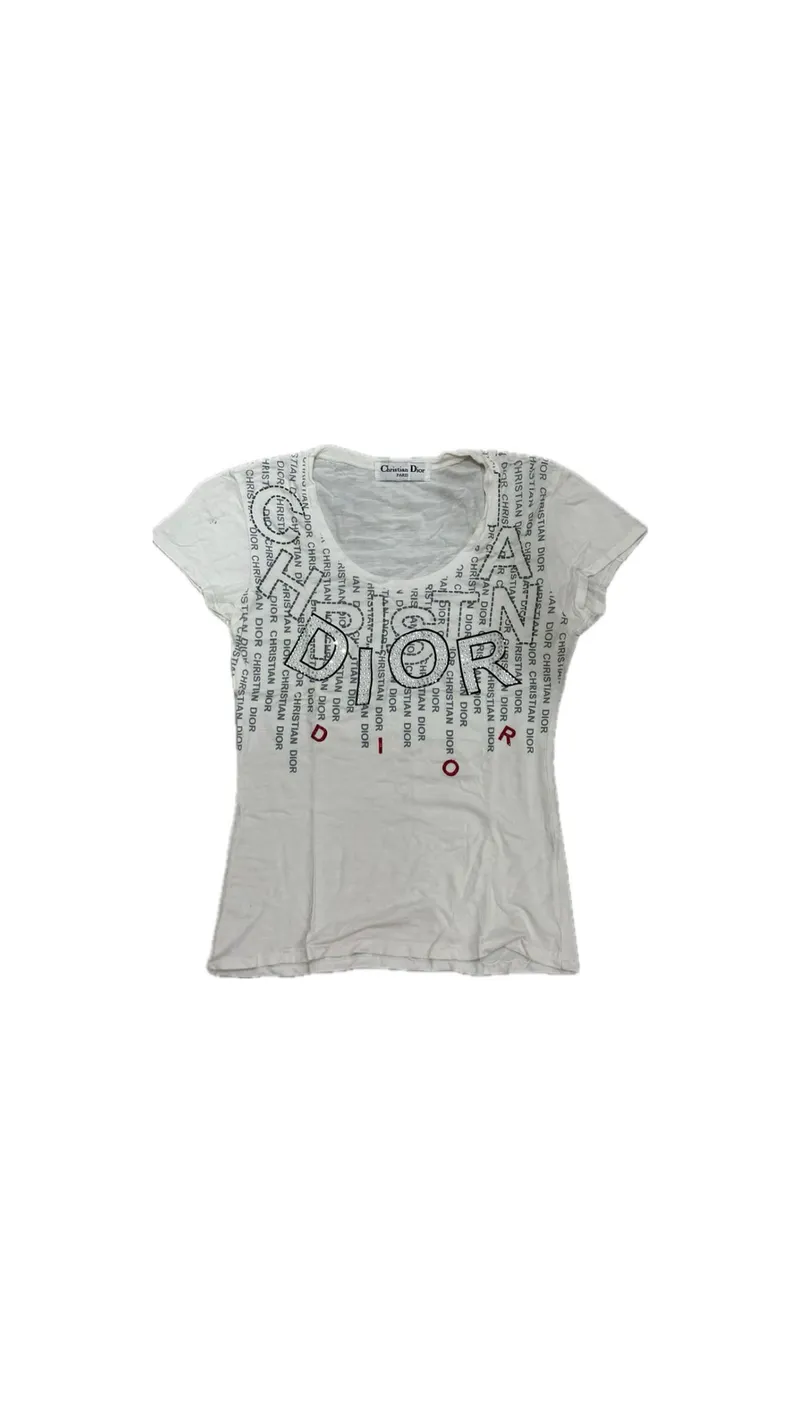 Dior Y2K T-shirt Wanita white photo 1