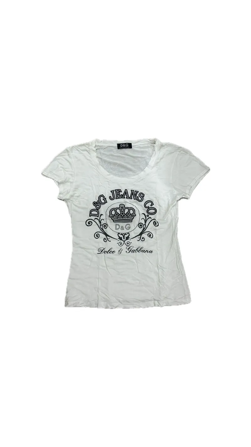 Dolce & Gabbana Y2K T-shirt Wanita white photo 1