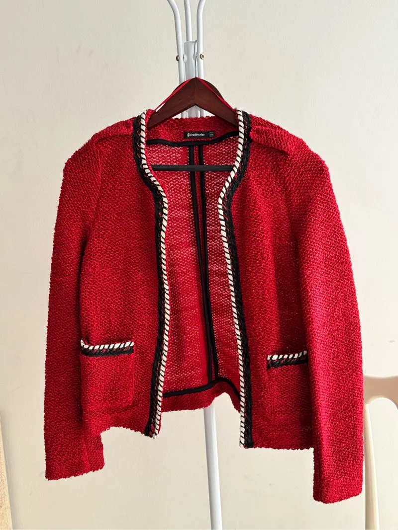 Stradivarius Luxury Casual Cardigan Wanita red photo 1