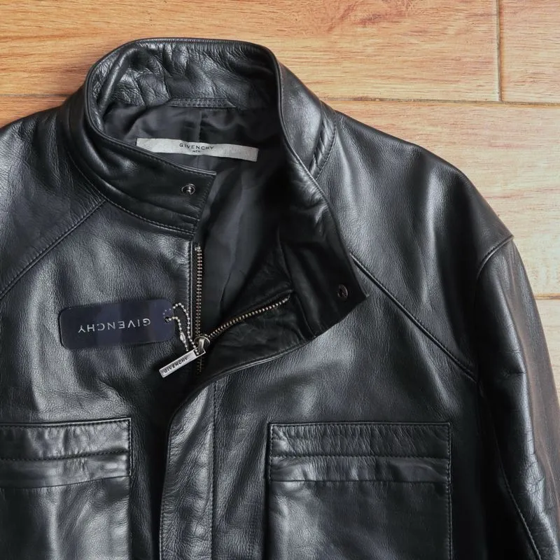 Casual Leather jacket Pria black photo 1