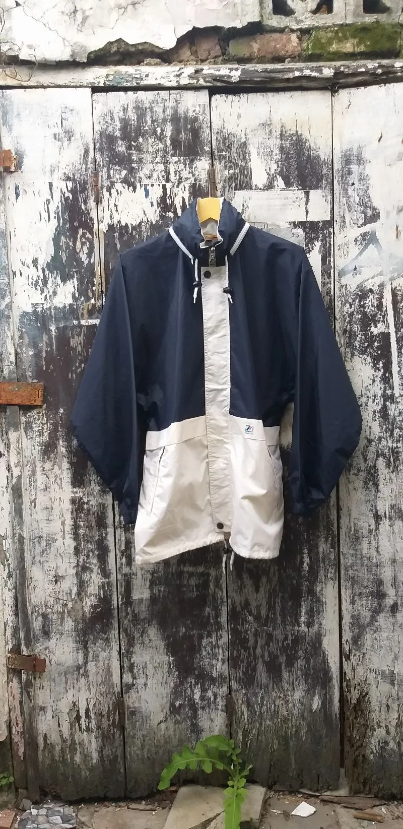 K-Way Vintage Streetwear Windbreaker Pria white navy photo 1