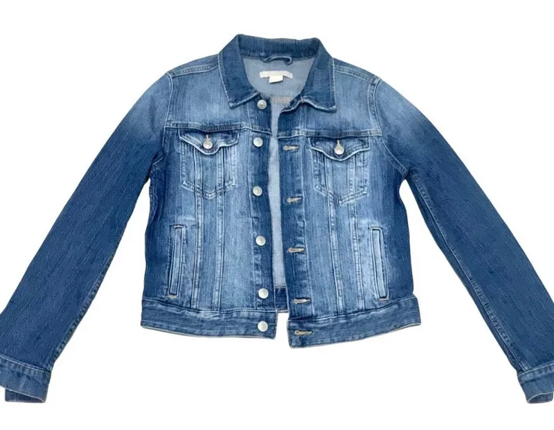 H&m Navy Blue Denim Jacket Ladies H M Denim Blue Jean Jacket