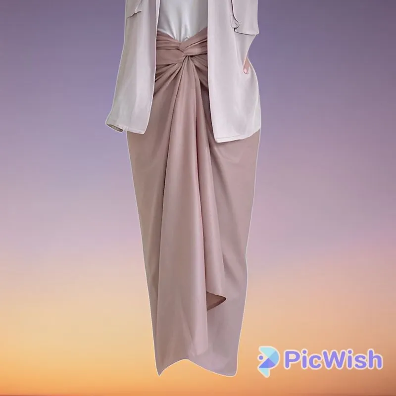 Luxury Minimalist Pleated skirt Wanita tan photo 1
