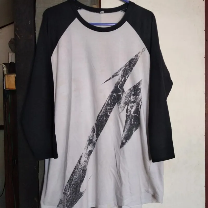 Streetwear Casual T-shirt Pria white black photo 1