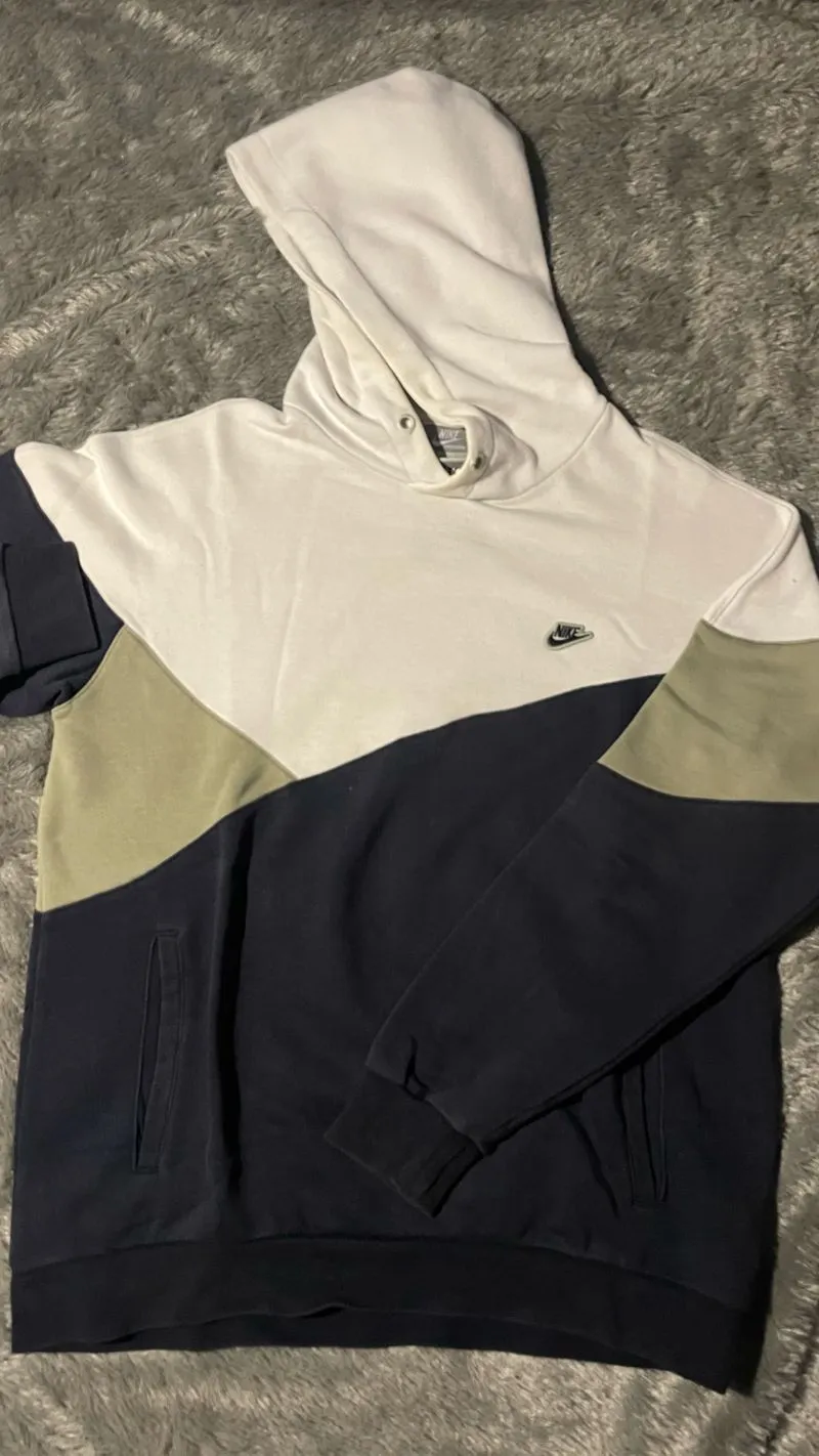 Nike Streetwear Sportswear Hoody Pria white navy photo 1