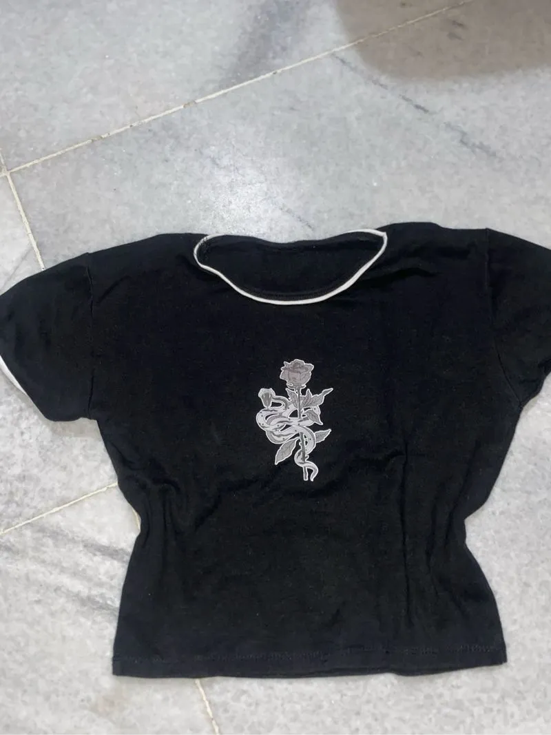 Fairy Crop top Wanita black photo 1