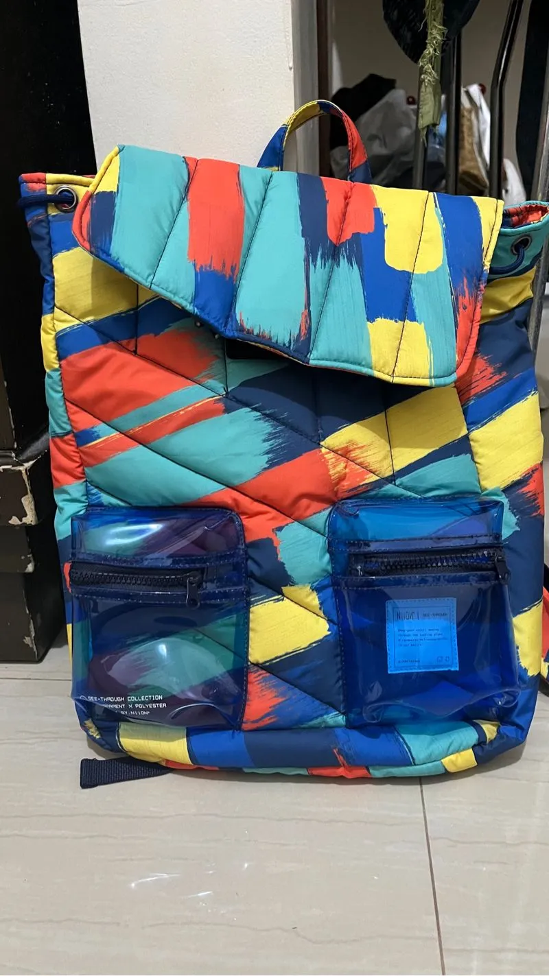 Niion Casual Backpack Wanita orange blue photo 1