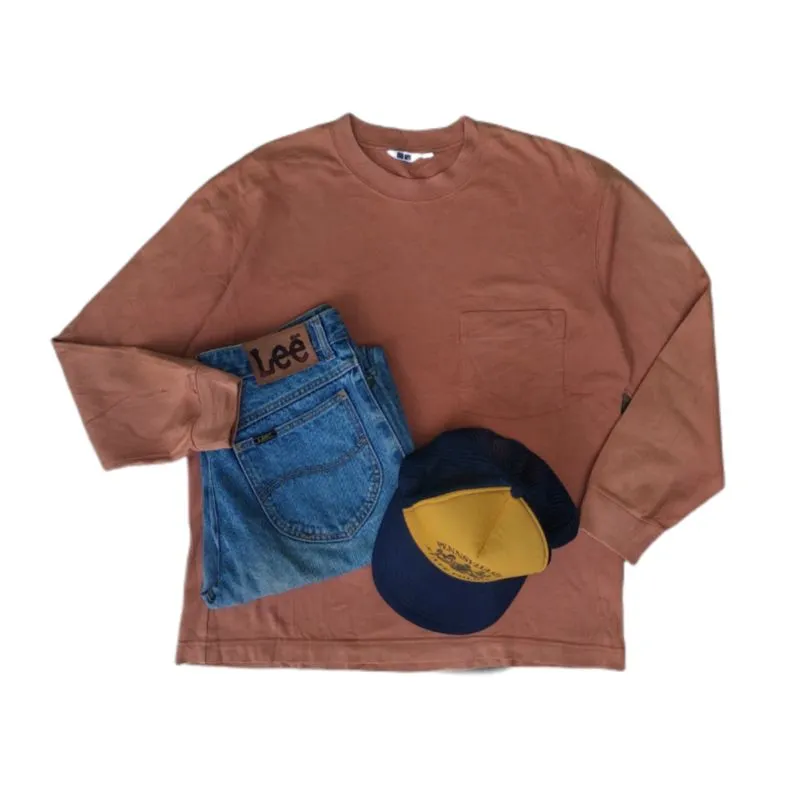 Uniqlo Streetwear Casual Sweater Pria brown photo 1