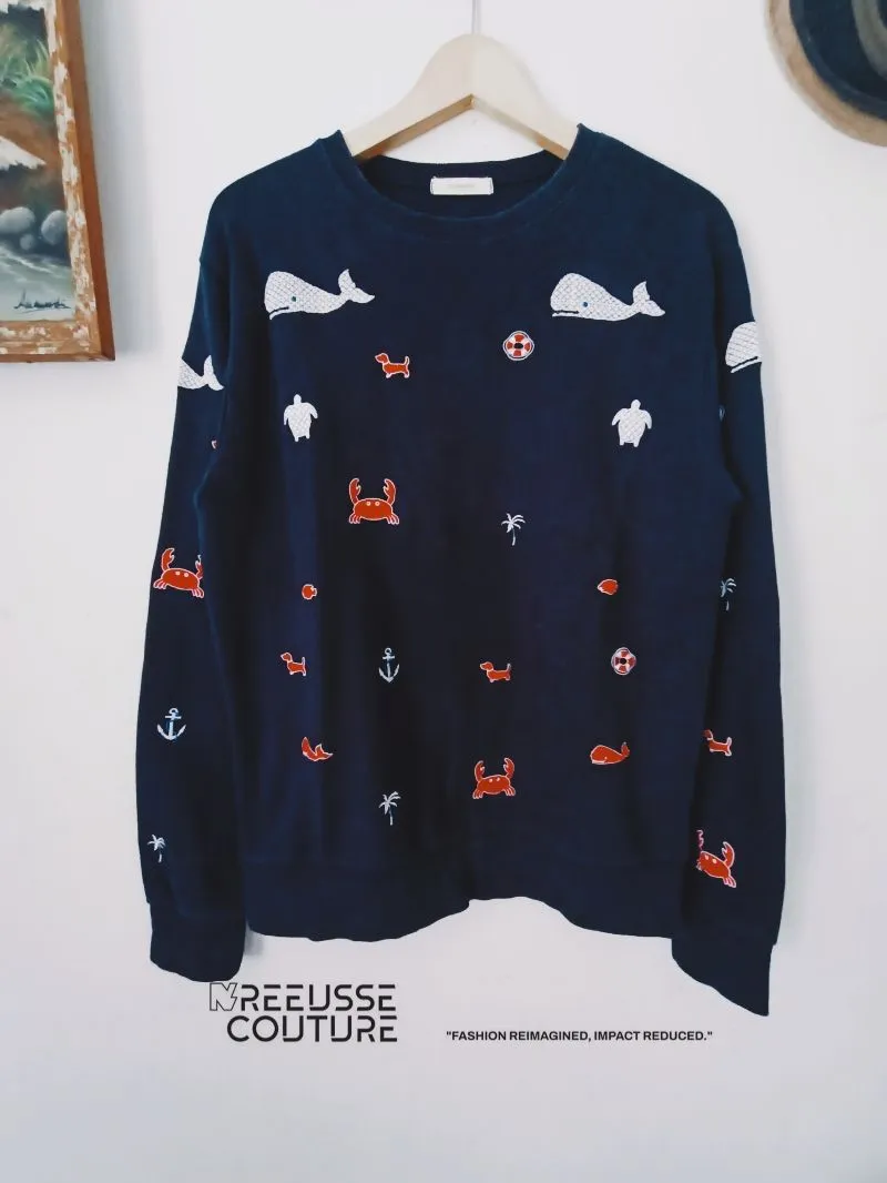 Streetwear Sweatshirt Pria navy photo 1