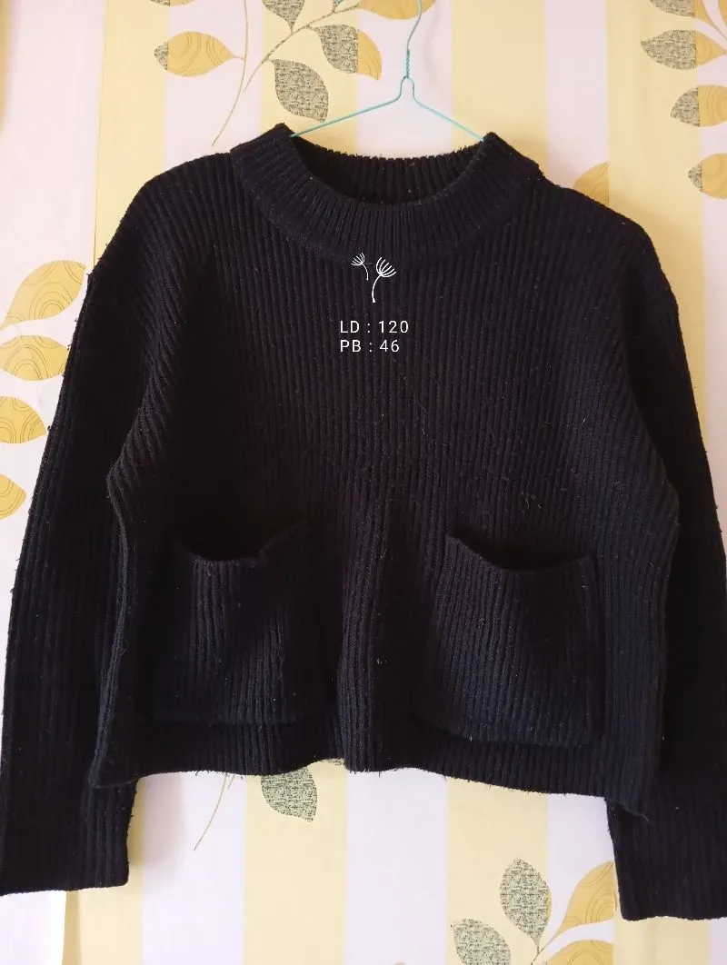 Casual Crop top Wanita black photo 1