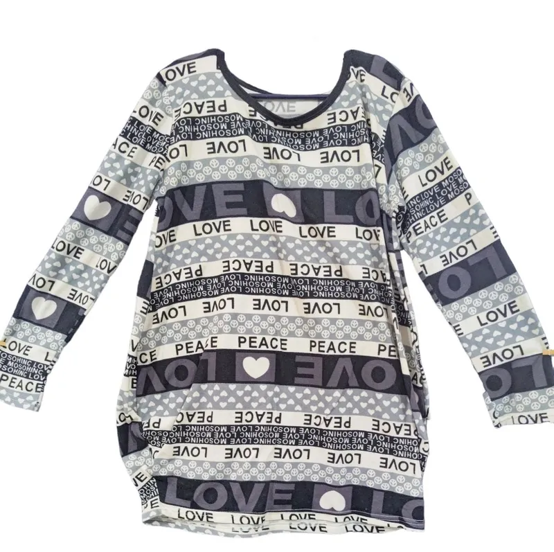 Streetwear T-shirt Wanita black gray photo 1