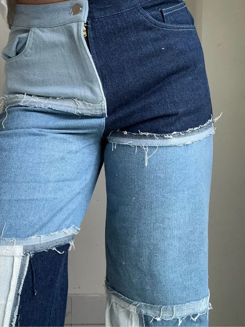 Callie Cotton Streetwear Wide leg jeans Wanita multicolor photo 1