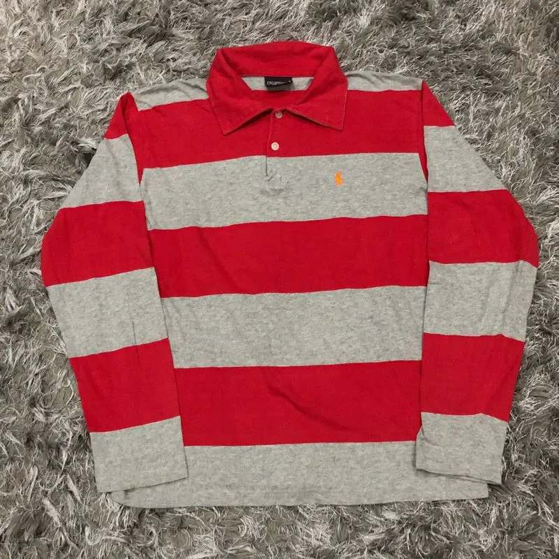 Polo Ralph Lauren Vintage Y2K Polo shirt Pria red gray photo 1