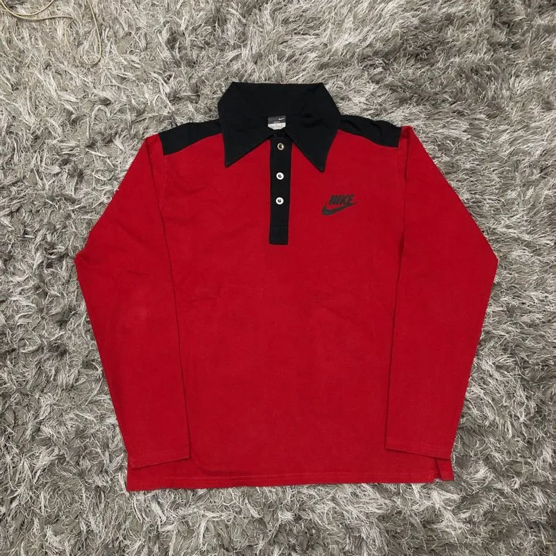 Nike Vintage Y2K Polo shirt Pria red black photo 1