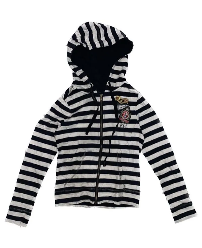Vintage Y2K Hoody Wanita white black photo 1