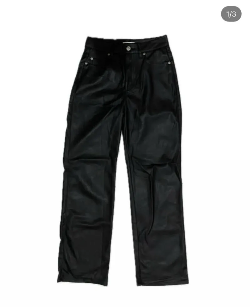 H&M Streetwear Luxury Wide leg jeans Wanita black photo 1