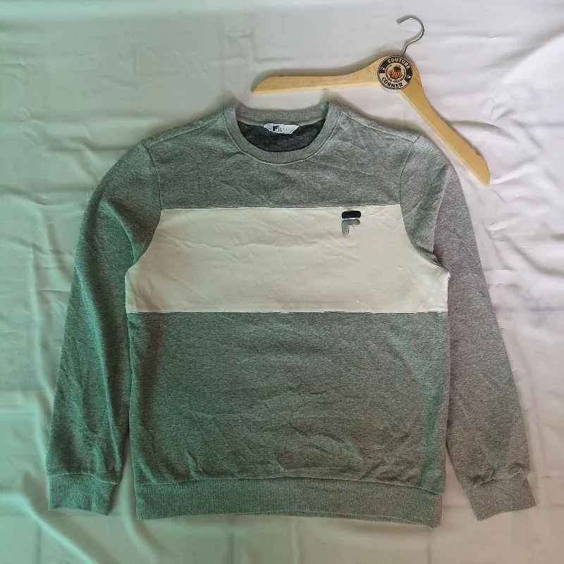 Fila Casual Sweater Pria white gray photo 1