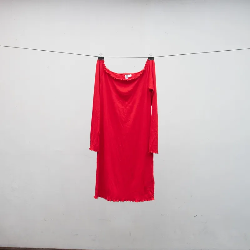 H&M Lolita Casual Wrap dress Wanita red photo 1