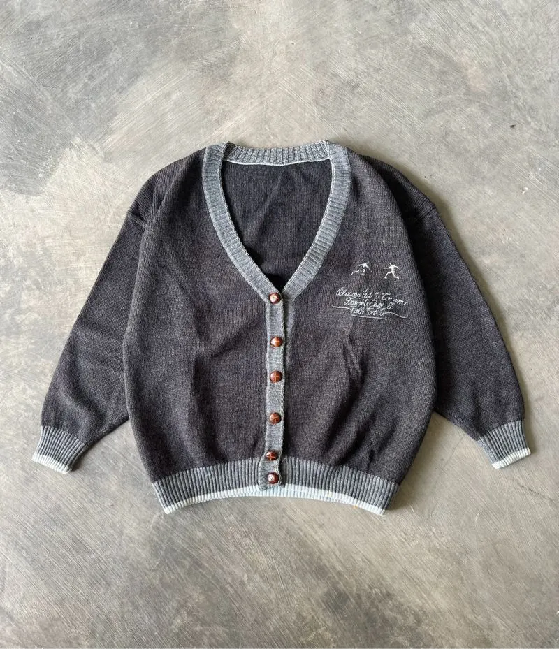 Vintage Cardigan Wanita black gray photo 1