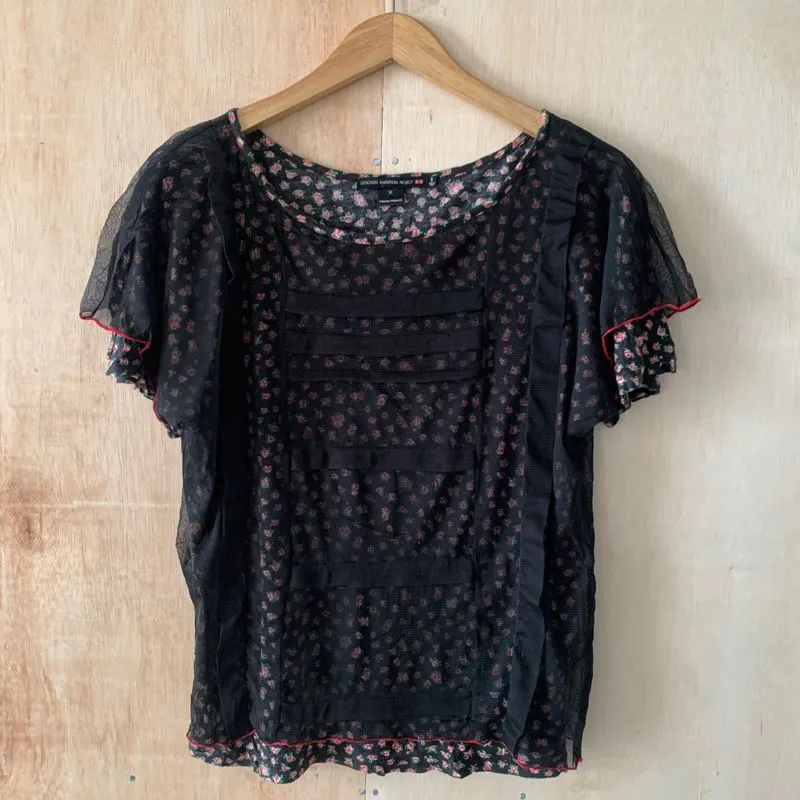 Uniqlo Y2K Luxury Blouse Wanita black photo 1