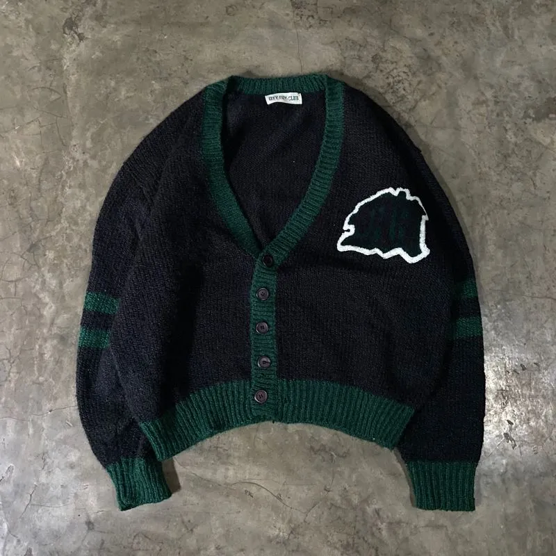 Japanese brand Streetwear Casual Cardigan Pria green black photo 1