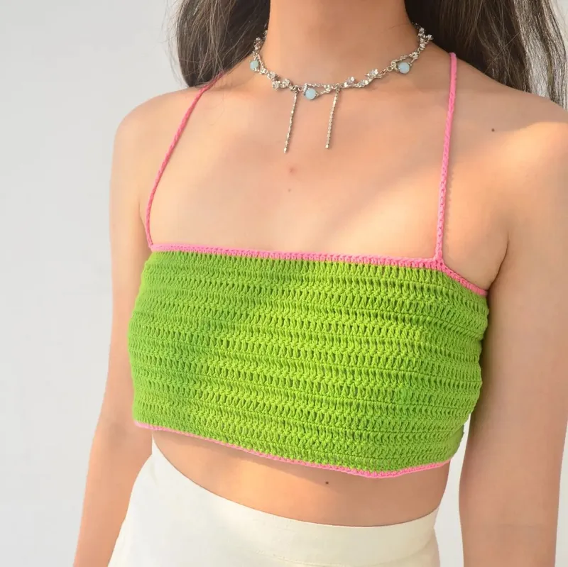 Coquette Bandeau top Wanita green photo 1