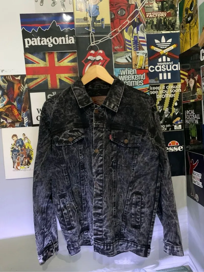 Levi's Vintage Biker Denim jacket Pria black gray photo 1