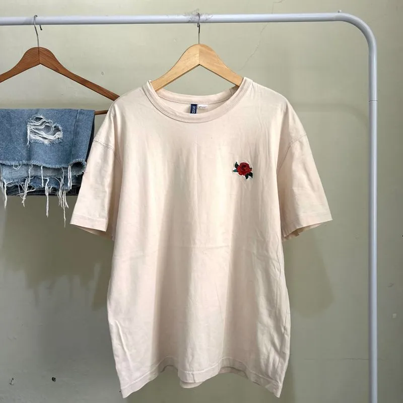 H&M Casual T-shirt Wanita cream photo 1