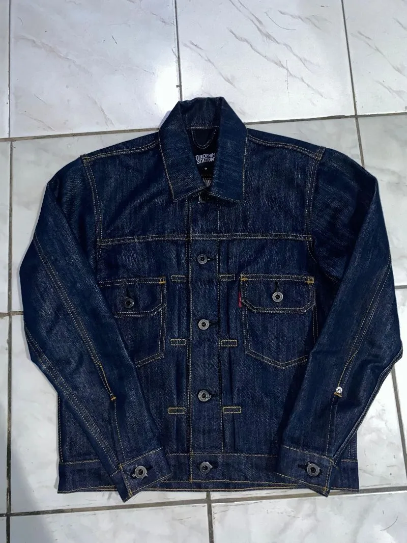 Skater Futurist Denim jacket Pria navy black photo 1
