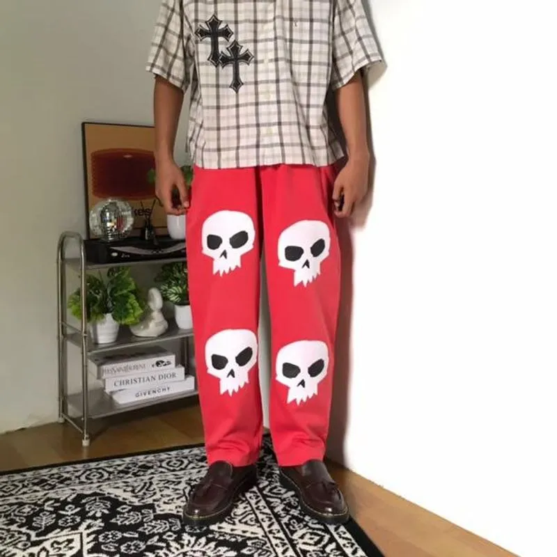 Y2K Emo Sweatpants & Joggers Pria red photo 1