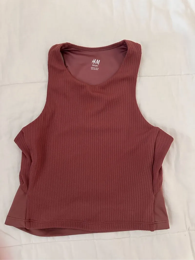 H&M Sportswear Crop top Wanita pink photo 1