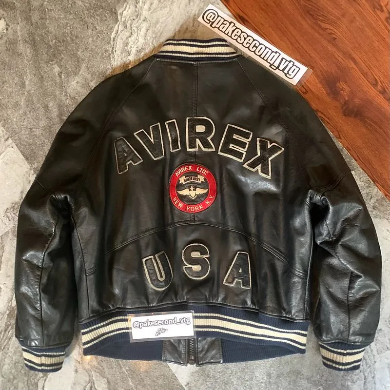 Avirex Vintage Leather jacket Pria black