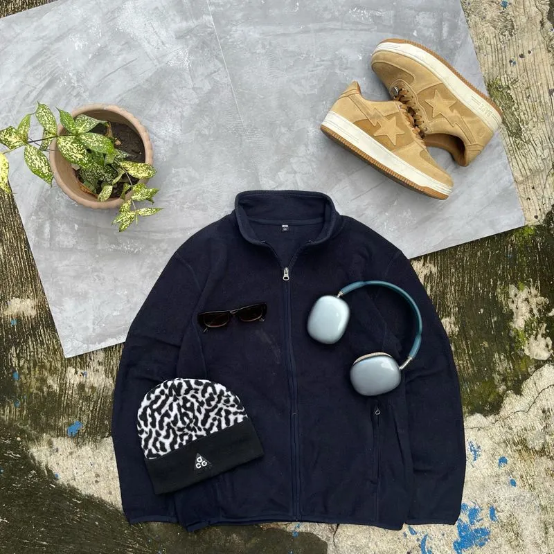 Uniqlo Grunge Indie Bomber jacket Pria navy photo 1
