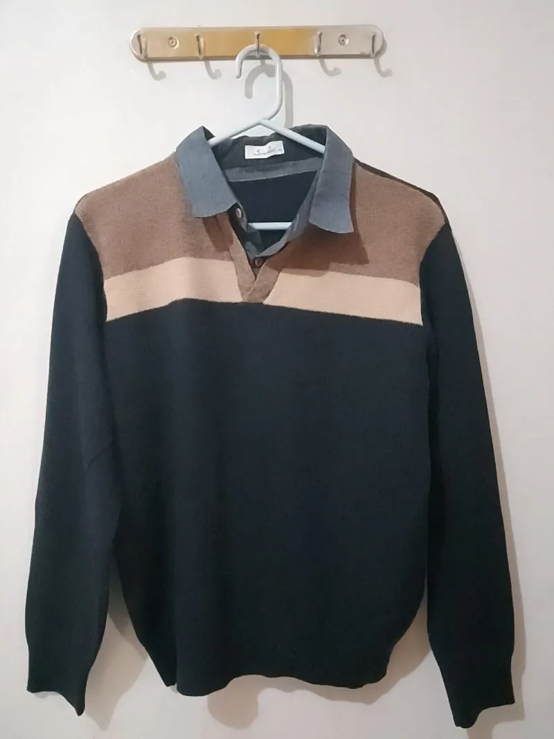 Casual Polo shirt Pria navy black photo 1