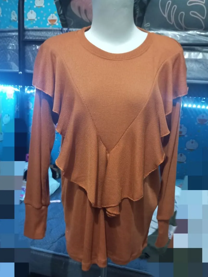Vintage Blouse Wanita orange photo 1