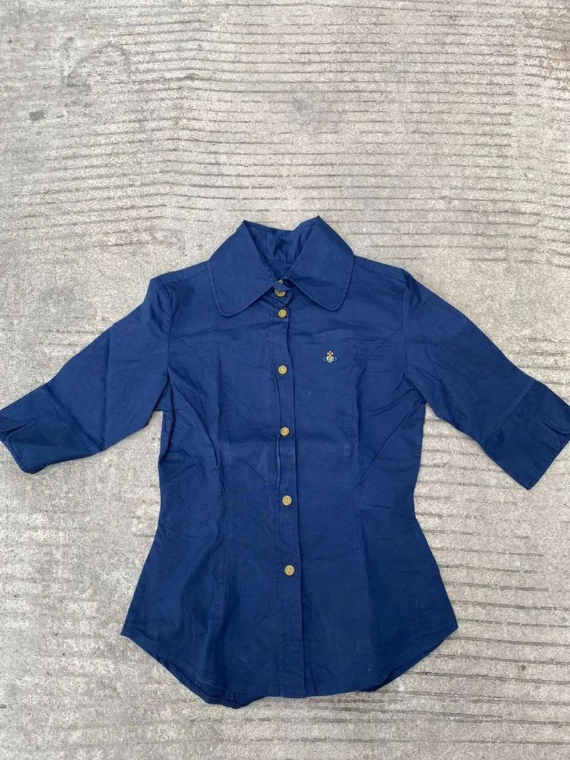 Vivienne Westwood Avant Garde Casual Shirt Wanita navy photo 1