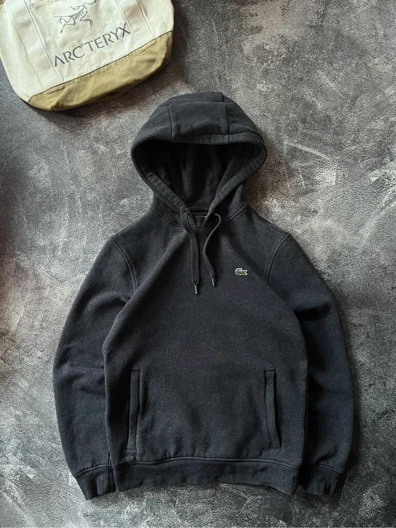 Lacoste Vintage Y2K Hoody Pria gray photo 1