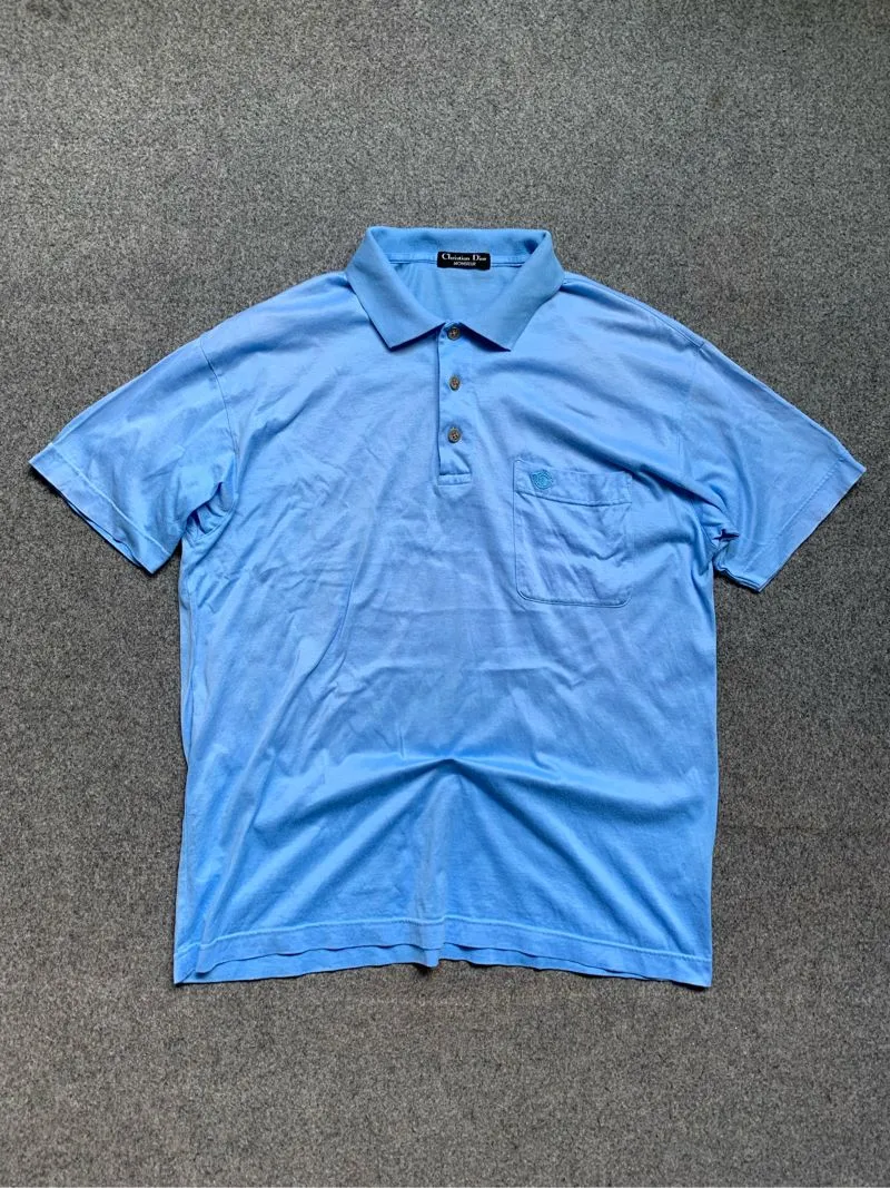 Dior Luxury Casual Polo shirt Pria blue photo 1