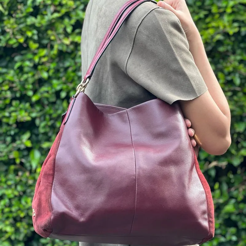 Coach Vintage Casual Shoulder bag Wanita burgundy photo 1