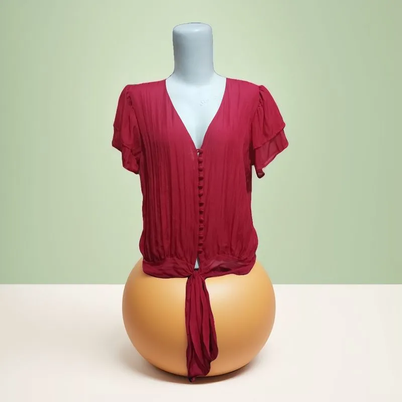 Vintage Blouse Wanita red photo 1